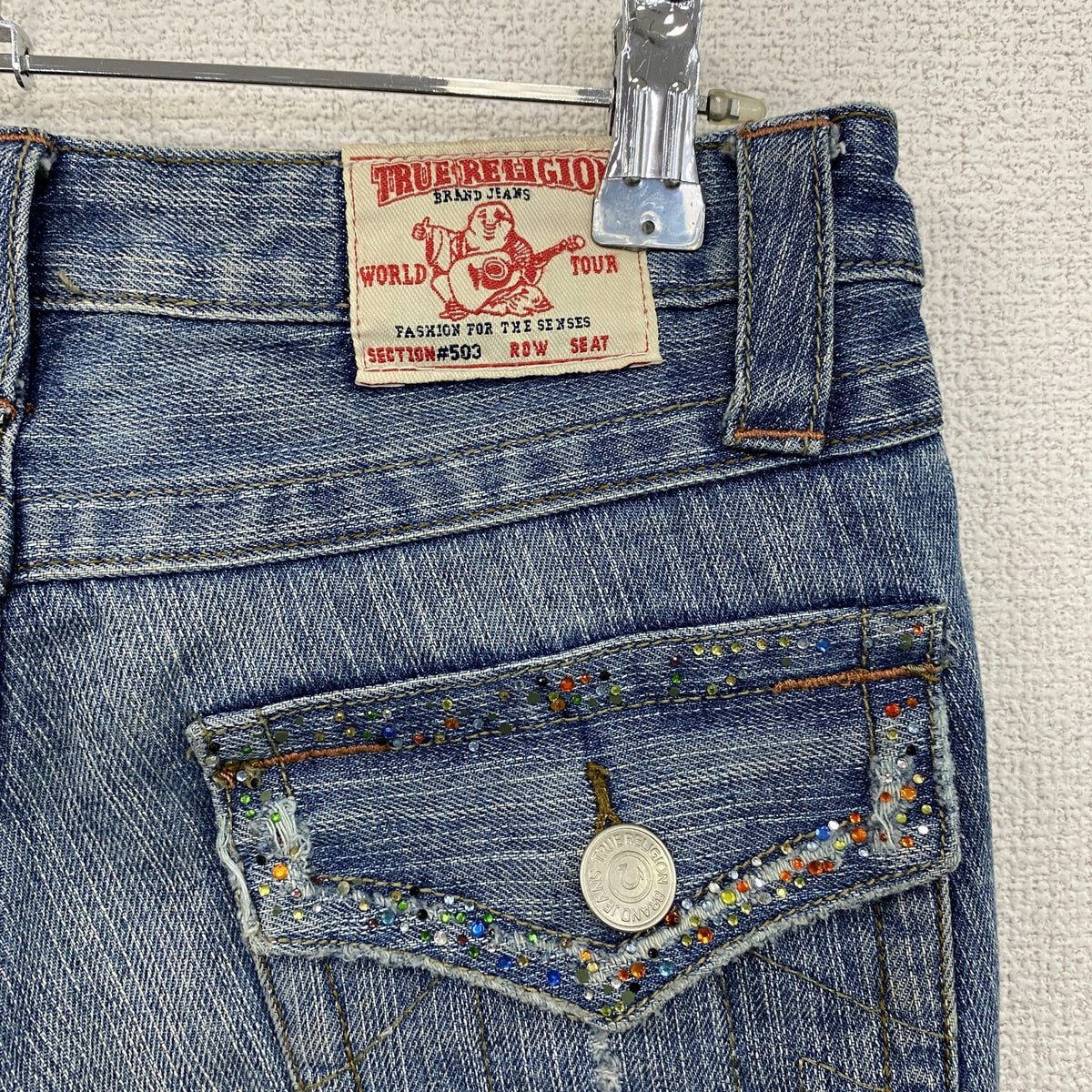 00s　True Religion　トゥルーレリジョン　フレアデニムパンツ/ジーンズ　ジップフライ　インディゴ　27サイズ　古着
