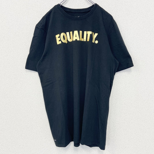 古着 used　NIKE　ナイキ　DRY-FIT　半袖プリントTシャツ　EQUALITY.　レトロ　黒　ブラック　Lサイズ