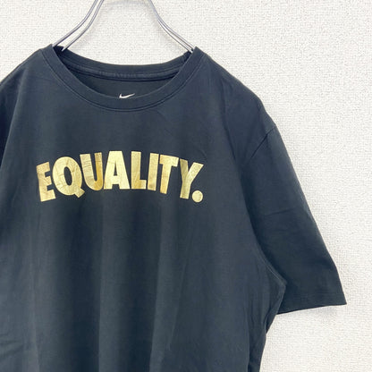 古着 used　NIKE　ナイキ　DRY-FIT　半袖プリントTシャツ　EQUALITY.　レトロ　黒　ブラック　Lサイズ