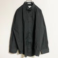Chaplin　長袖無地プリーツシャツ　黒　ブラック　秋冬服　レトロ　ビッグシルエット　XLサイズ　古着