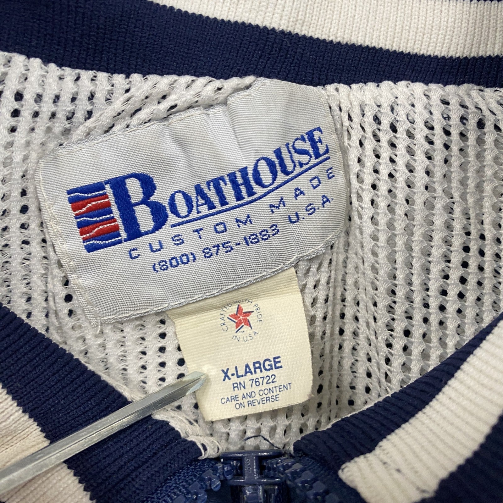 ～90s　BOATHOUSE　ボートハウス　ハーフジップナイロンプルオーバージャケット　紺　ネイビー　XLサイズ　　ヴィンテージ　古着