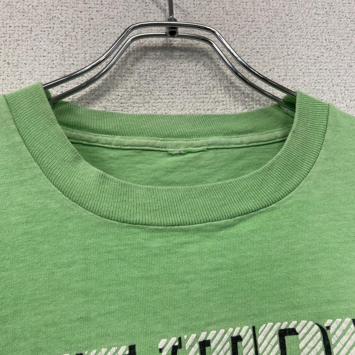 DAYTONA BEACH　デイトナビーチ　半袖プリントTシャツ　シングルステッチ　黄緑　ライトグリーン カットソー メンズ 古着
