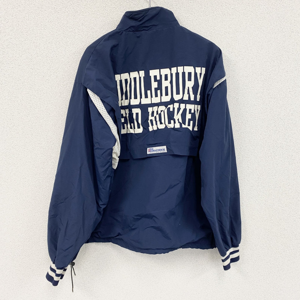 ～90s　BOATHOUSE　ボートハウス　ハーフジップナイロンプルオーバージャケット　紺　ネイビー　XLサイズ　　ヴィンテージ　古着