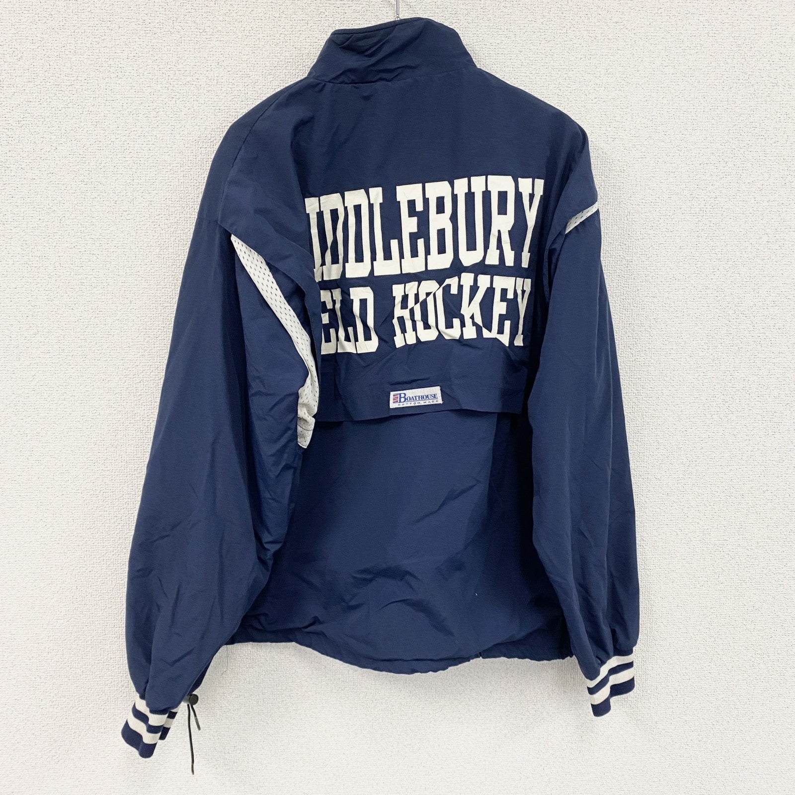 ～90s　BOATHOUSE　ボートハウス　ハーフジップナイロンプルオーバージャケット　紺　ネイビー　XLサイズ　　ヴィンテージ　古着