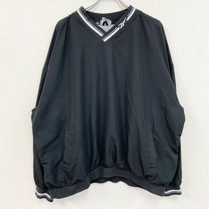 Reebok　リーボック　プルオーバージャケット　黒　ブラック　3XLサイズ　古着