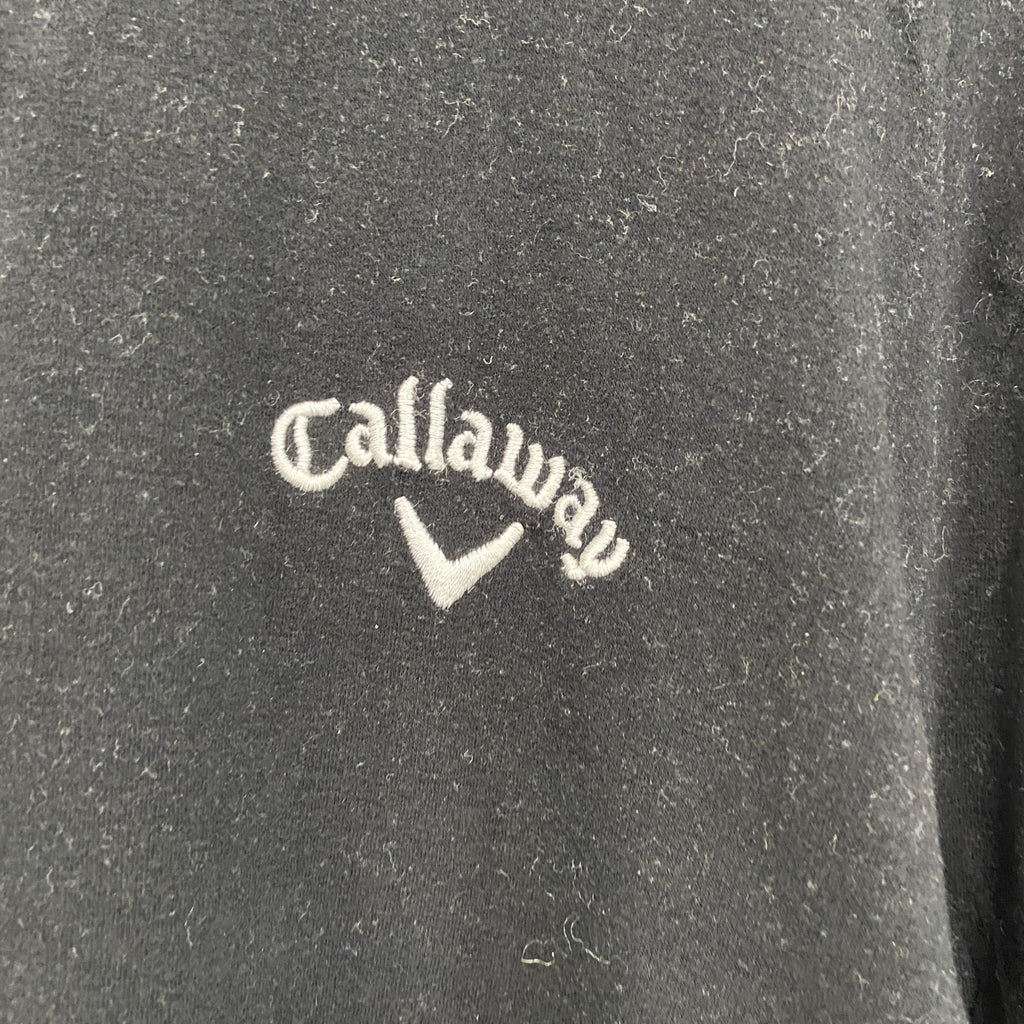 Callaway Golf　キャロウェイ　長袖ハイネックＴシャツ　刺ロゴ　ワンポイント　黒　ブラック　Lサイズ ロンT カットソー メンズ 古着