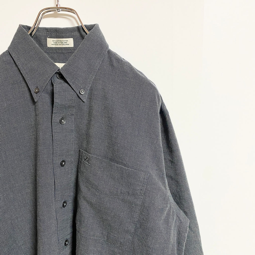 CUTTER&BUCK　カッター&バック　長袖ワンポイント刺繍シャツ　グレー　灰色　秋冬服　レトロ　Mサイズ　古着