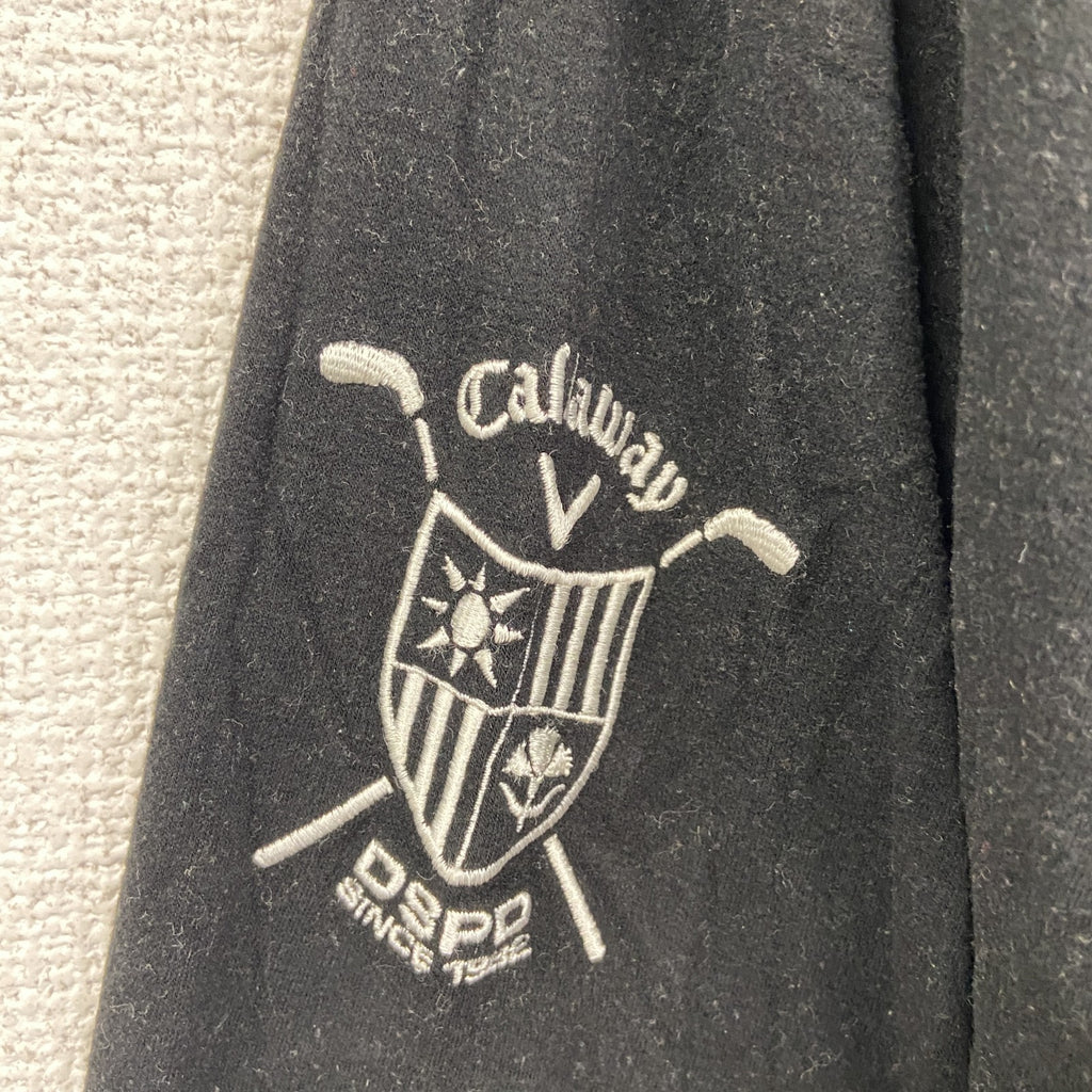 Callaway Golf　キャロウェイ　長袖ハイネックＴシャツ　刺ロゴ　ワンポイント　黒　ブラック　Lサイズ ロンT カットソー メンズ 古着