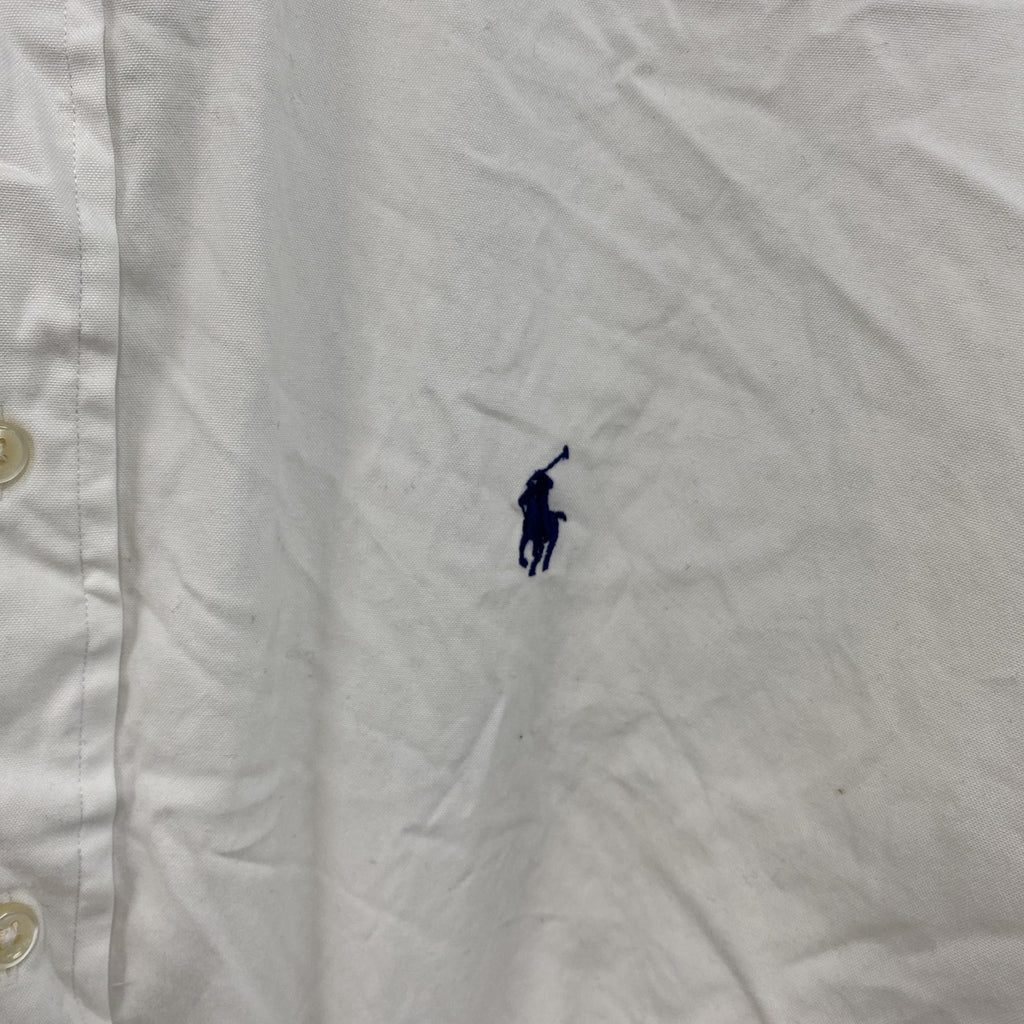 Ralph Lauren　ラルフローレン　CLASSIC FIT　長袖ボタンダウンシャツ　白　ホワイト　43サイズ　古着