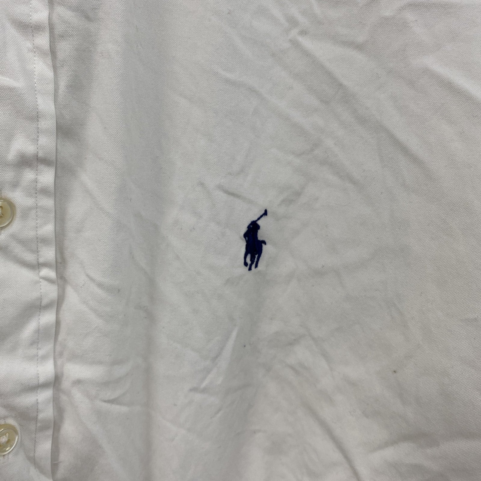 Ralph Lauren　ラルフローレン　CLASSIC FIT　長袖ボタンダウンシャツ　白　ホワイト　43サイズ　古着