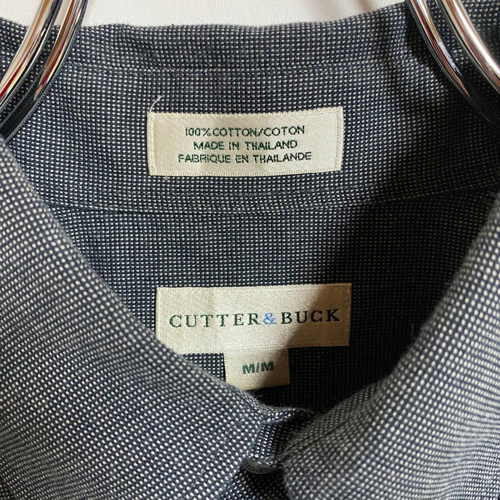 CUTTER&BUCK　カッター&バック　長袖ワンポイント刺繍シャツ　グレー　灰色　秋冬服　レトロ　Mサイズ　古着