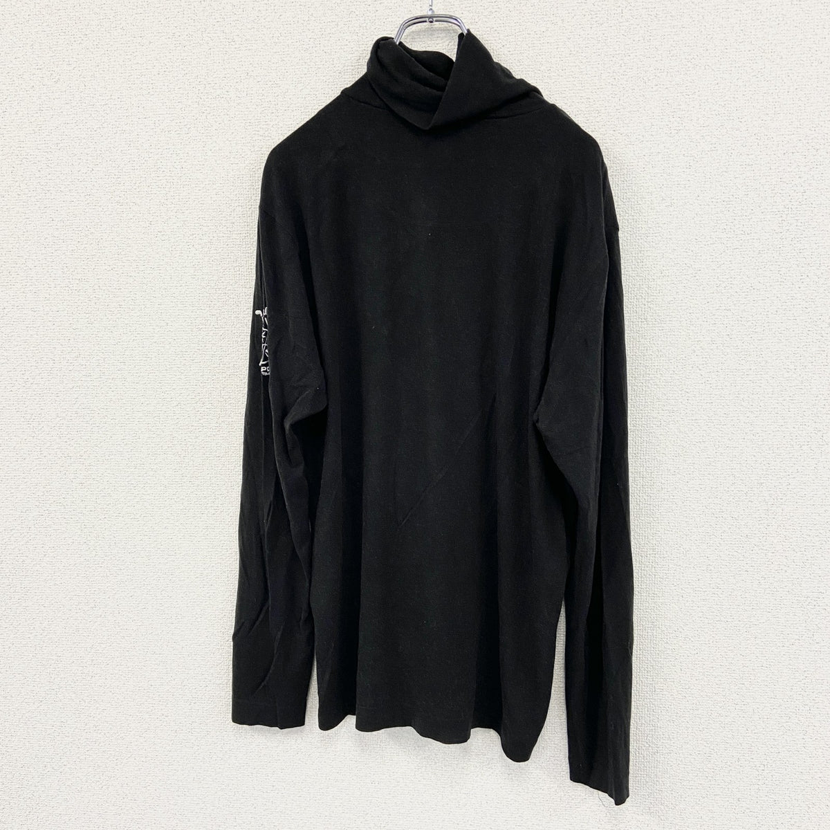 Callaway Golf　キャロウェイ　長袖ハイネックＴシャツ　刺ロゴ　ワンポイント　黒　ブラック　Lサイズ ロンT カットソー メンズ 古着