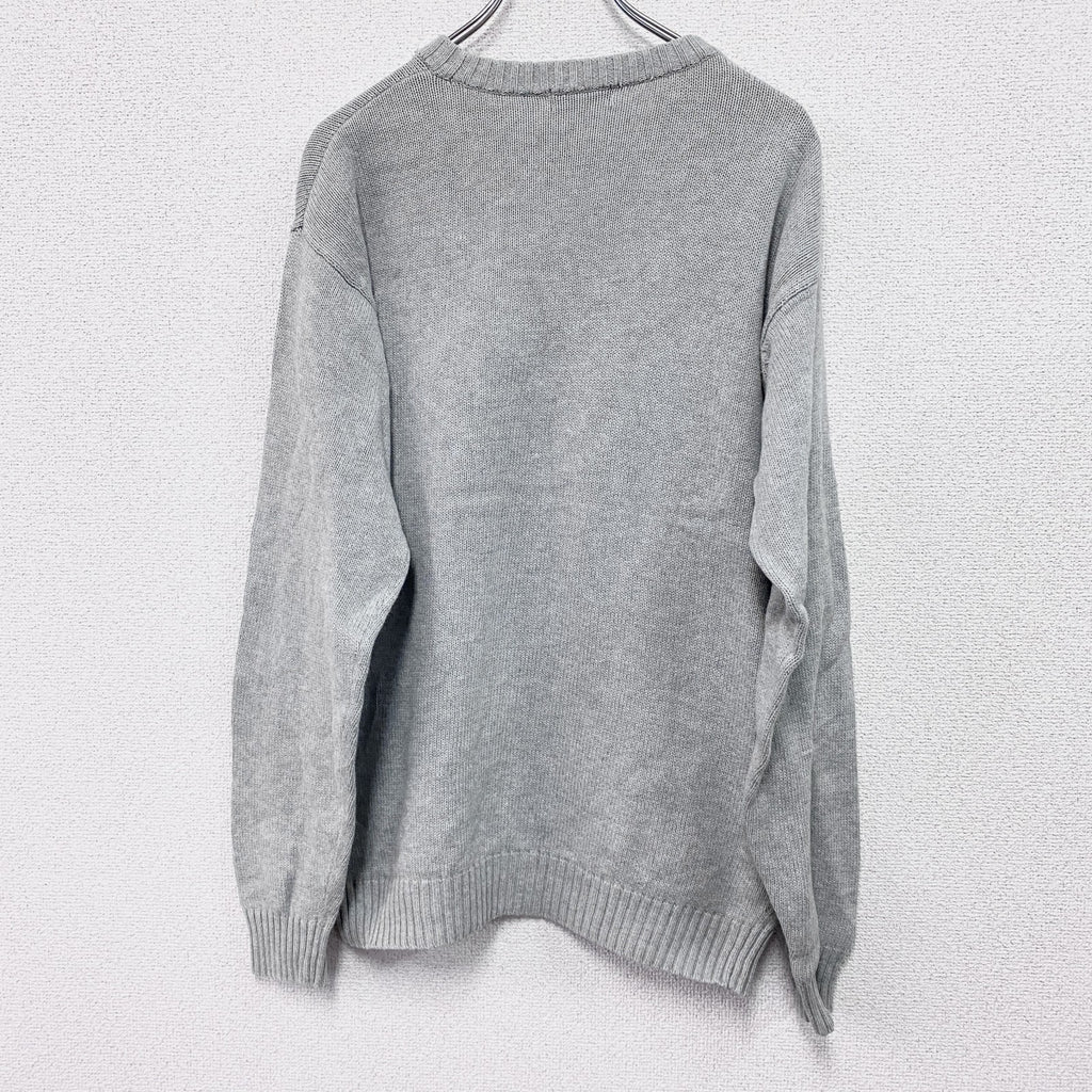 ～00s　OLD UNIQLO　オールドユニクロ　コットンニットセーター　ヴィンテージ　灰色　グレー　Lサイズ　古着