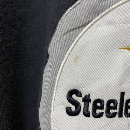 古着 used　Reebok　NFL　Steelers 　長袖スウェット　トレーナー　刺繍ワッペン　アメフト　Mサイズ