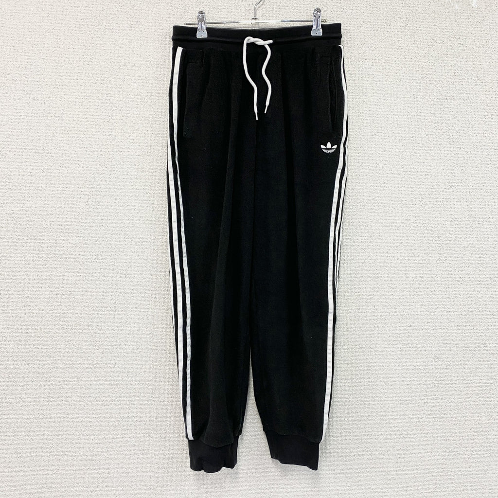 adidas　アディダス　トラックパンツ/ジャージパンツ　トレフォイルロゴ　刺繍ロゴ　黒　ブラック　Mサイズ
