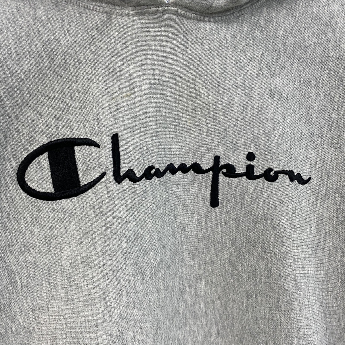 Champion　チャンピオン　リバースウィーブ　スウェットパーカー/フーディー　リブライン　灰色　グレー　Lサイズ トレーナー スウェットトップス フード付き 古着