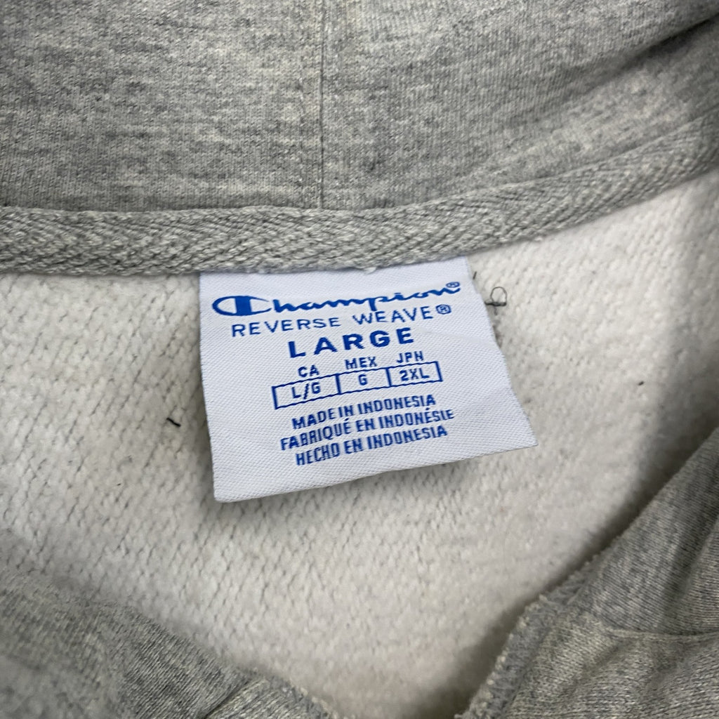 Champion　チャンピオン　リバースウィーブ　スウェットパーカー/フーディー　リブライン　灰色　グレー　Lサイズ トレーナー スウェットトップス フード付き 古着