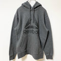 Reebok　リーボック　スウェットパーカー/フーディー　デカロゴ　スポーティー　灰色　ダークグレー　Sサイズ　古着