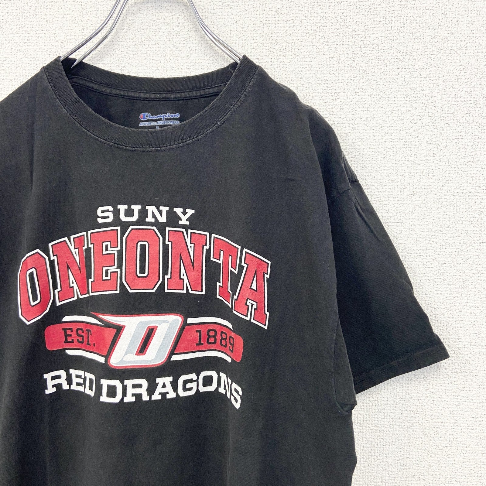 champion チャンピオン　半袖カレッジプリントTシャツ　オネオンタ大学　クルーネック　レトロ　Lサイズ　古着