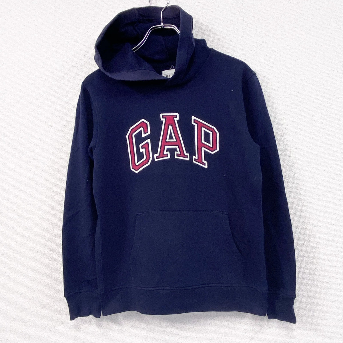 GAP　ギャップ　スウェットパーカー/フーディー　デカロゴ　紺　ネイビー　XSサイズ　古着