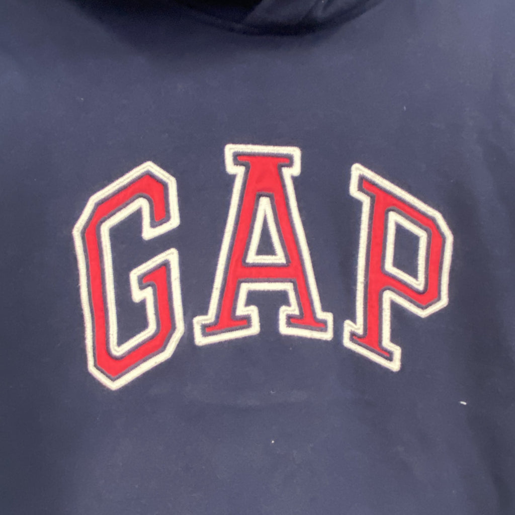 GAP　ギャップ　スウェットパーカー/フーディー　デカロゴ　紺　ネイビー　XSサイズ　古着