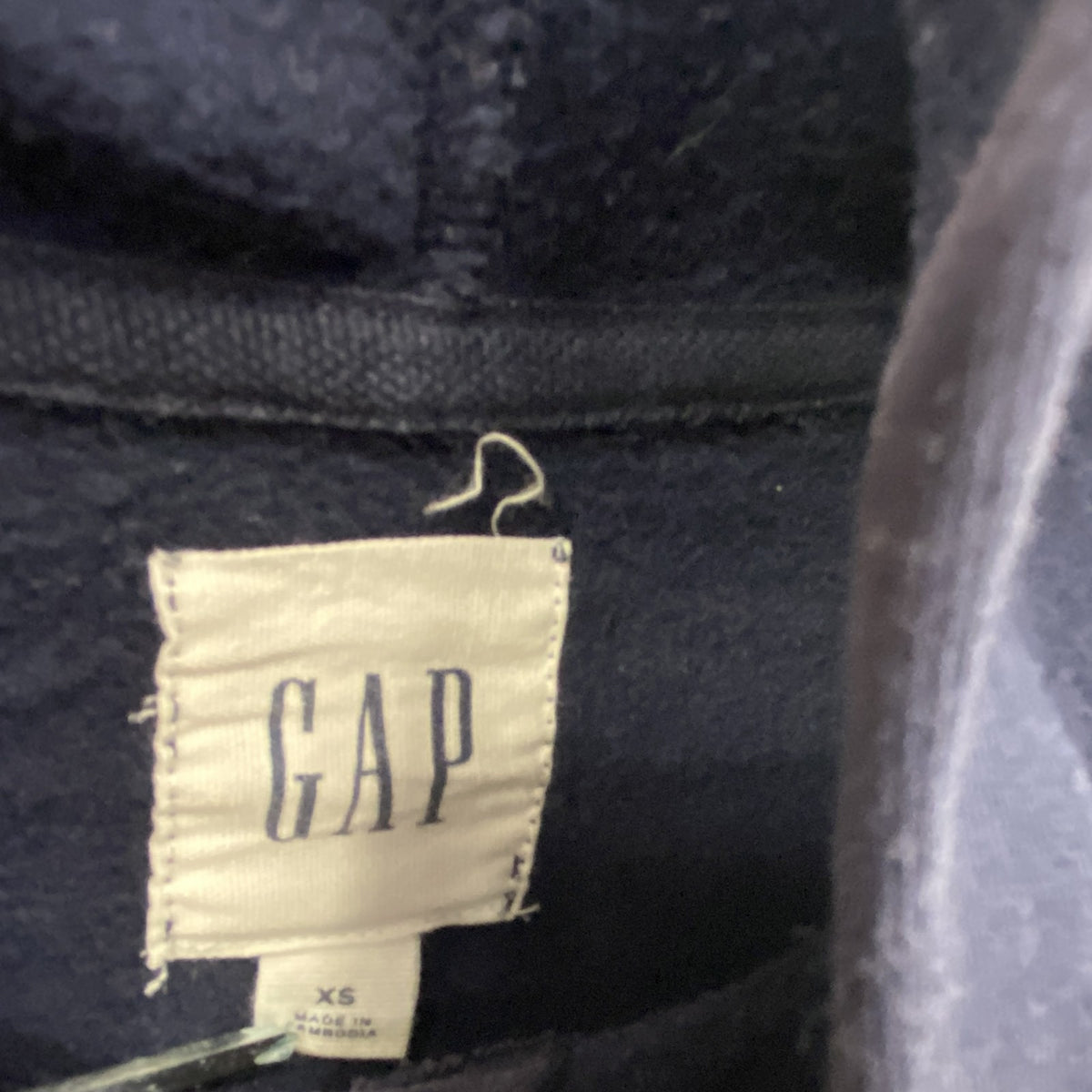 GAP　ギャップ　スウェットパーカー/フーディー　デカロゴ　紺　ネイビー　XSサイズ　古着