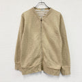 Good Wear　グッドウェア　フルジップスウェット/トレーナー　ノーカラー　ボーダー柄　ベージュ　Mサイズ