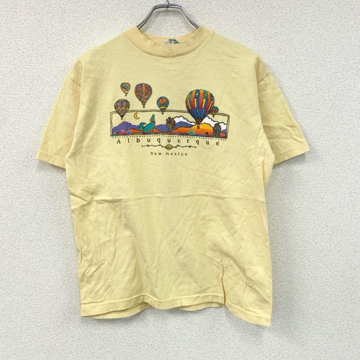 P.S.I.　半袖プリントTシャツ　黄色　イエロー　Mサイズ カットソー メンズ コットン 古着