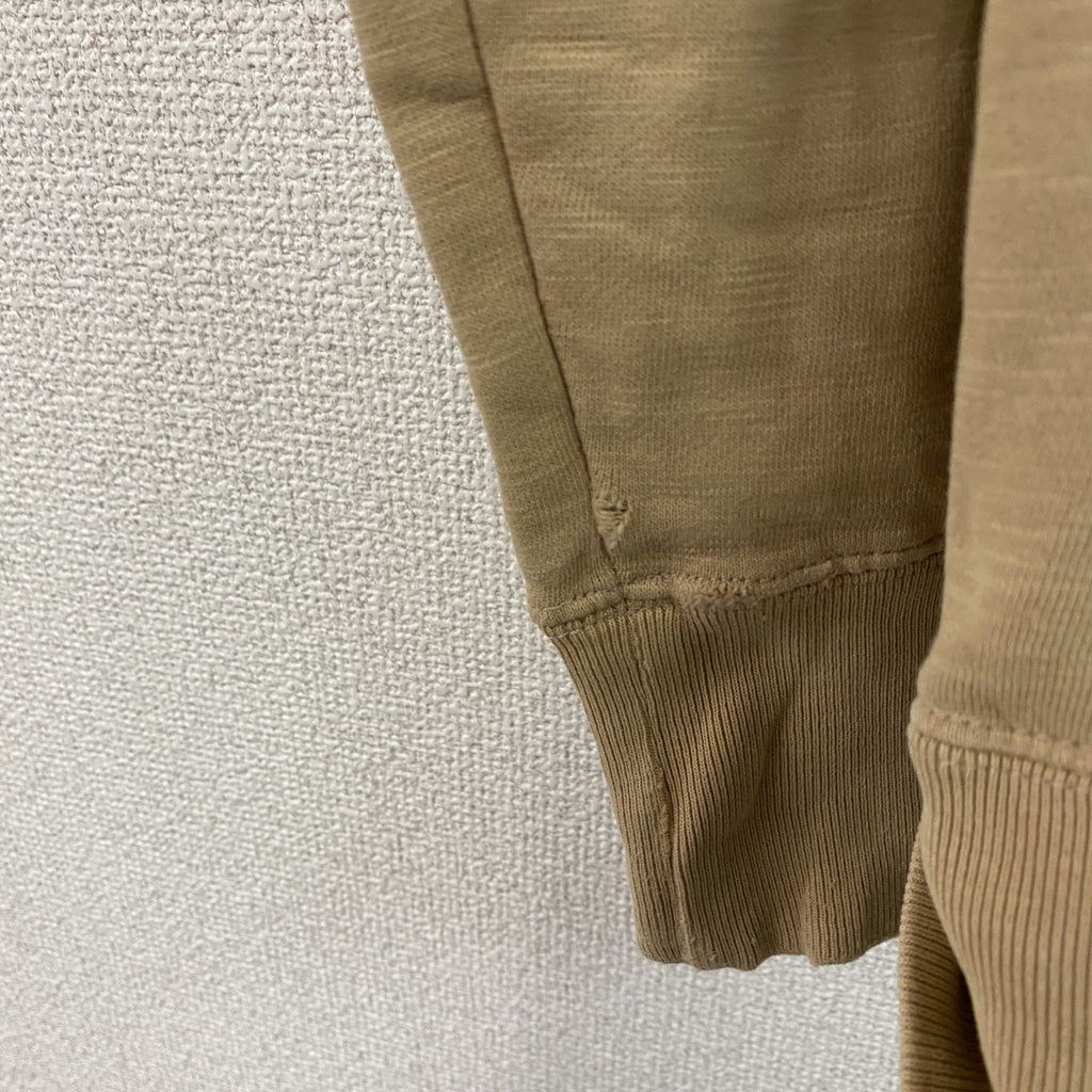 Good Wear　グッドウェア　フルジップスウェット/トレーナー　ノーカラー　ボーダー柄　ベージュ　Mサイズ