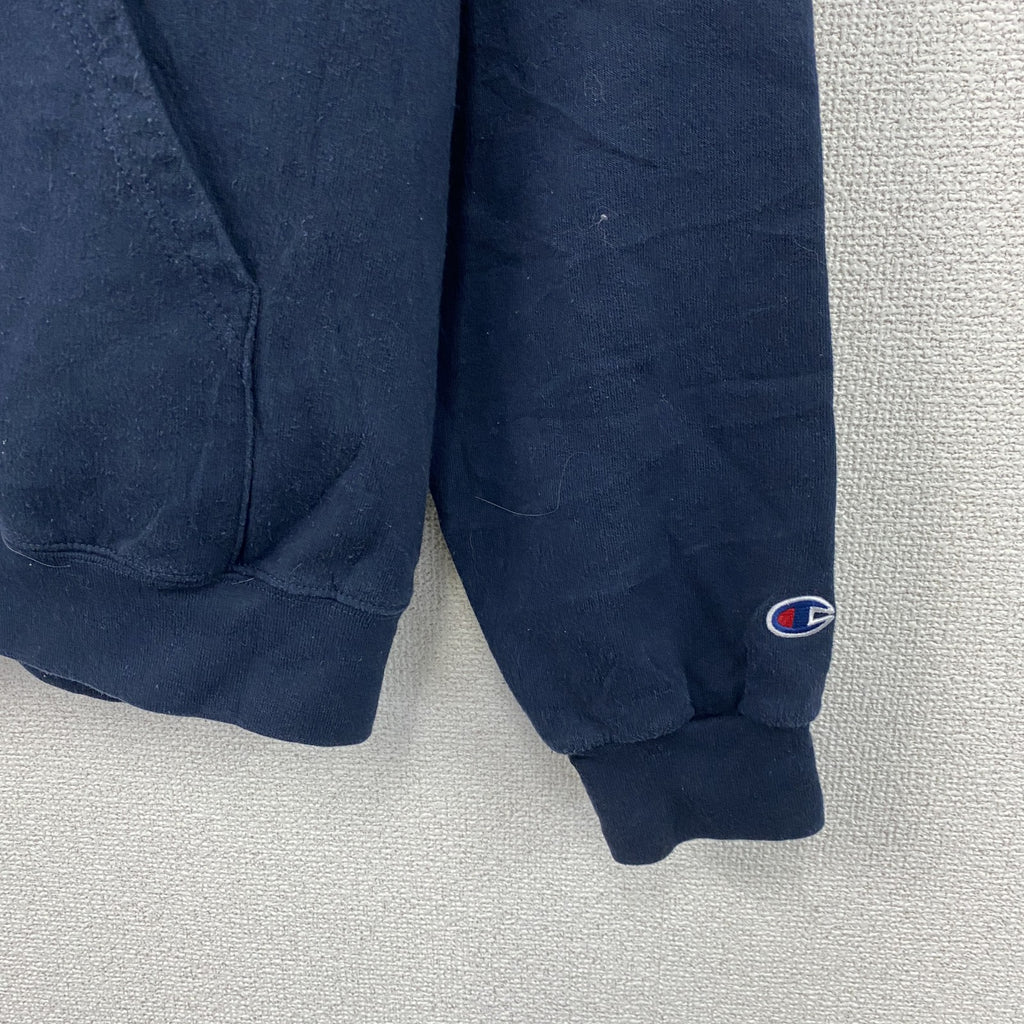 00s　champion　チャンピオン　スウェットパーカー/フーディー　アーチプリント　刺繍ロゴ　ワッペン　紺　ネイビー　Lサイズ　古着