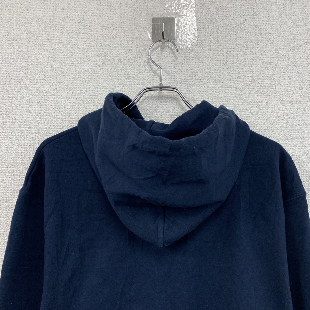 00s　champion　チャンピオン　スウェットパーカー/フーディー　アーチプリント　刺繍ロゴ　ワッペン　紺　ネイビー　Lサイズ　古着