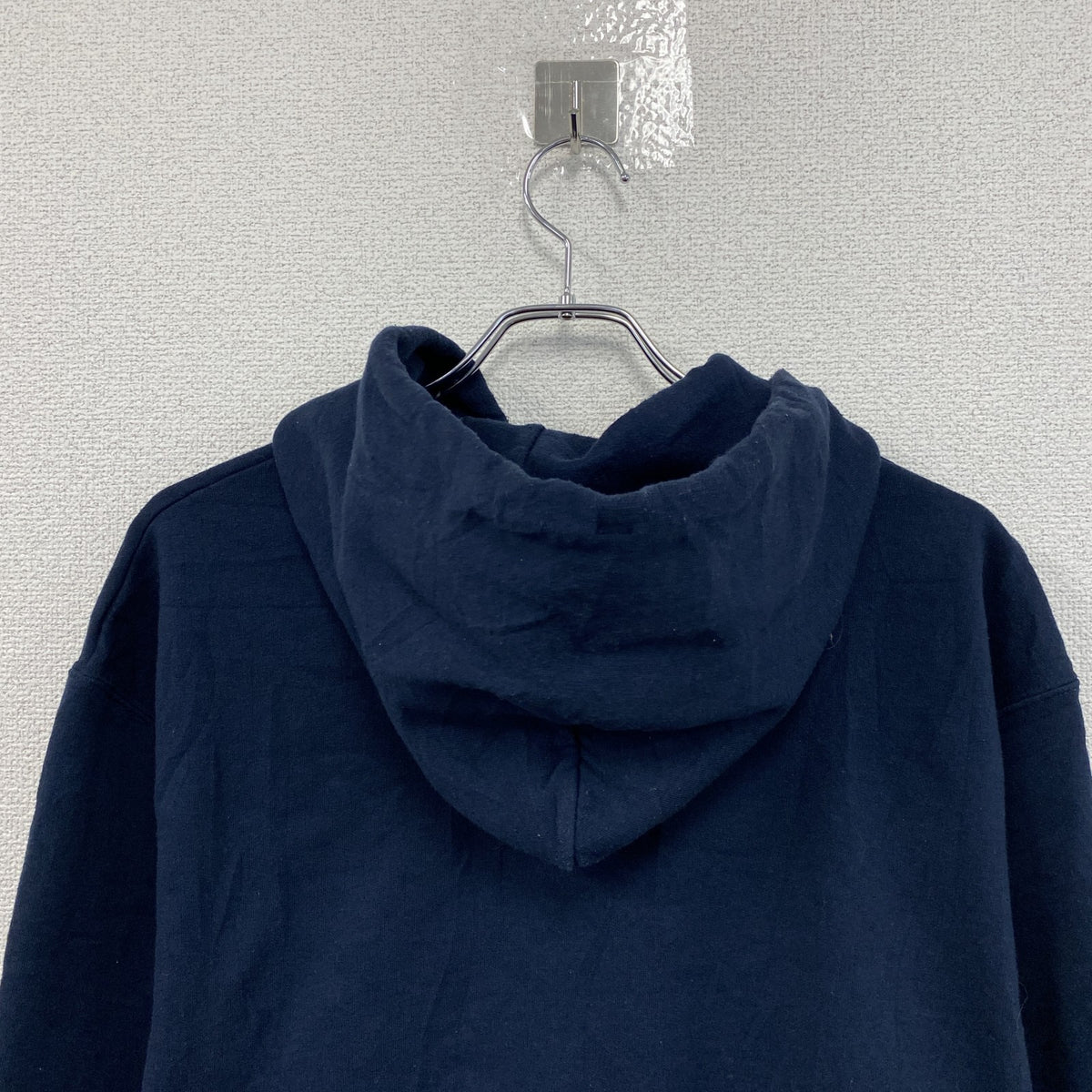 00s　champion　チャンピオン　スウェットパーカー/フーディー　アーチプリント　刺繍ロゴ　ワッペン　紺　ネイビー　Lサイズ　古着