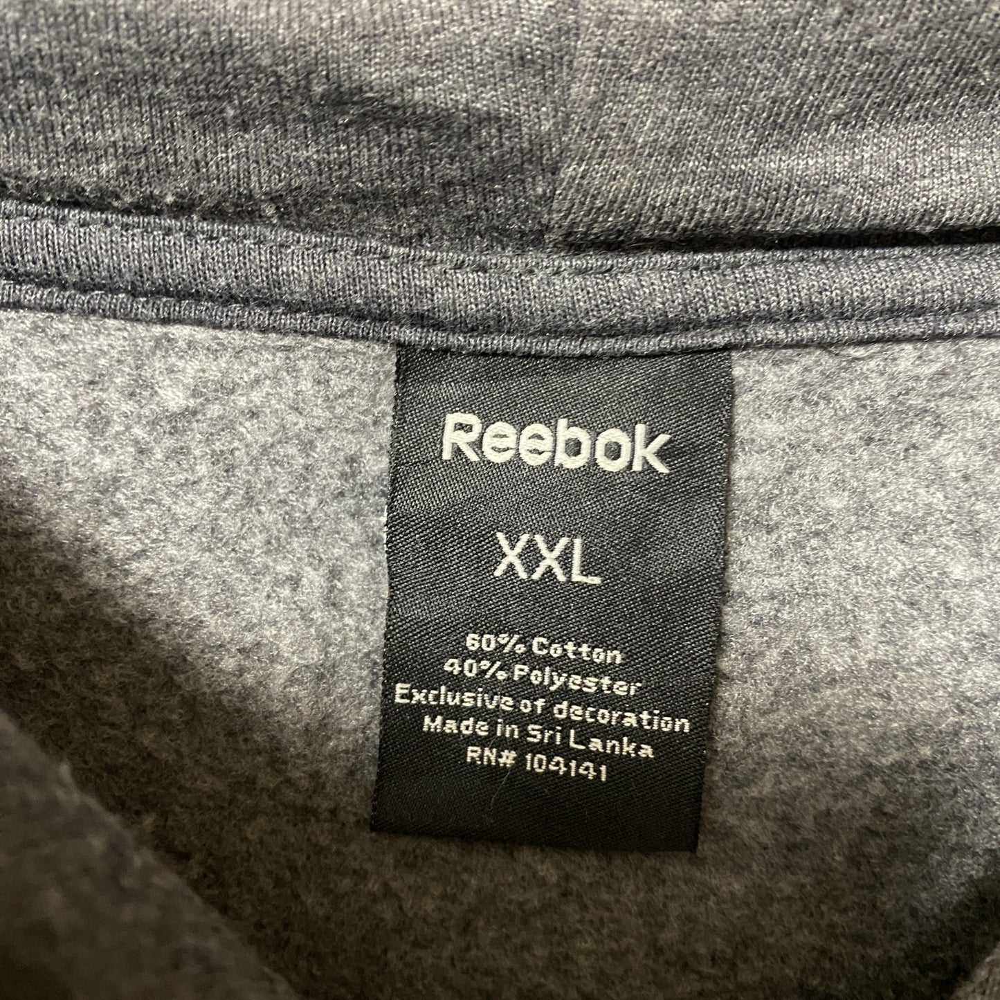 古着 used Reebok リーボック　長袖無地パーカー　フーディー　ノームコア　オーバーサイズ　ダークグレー　XXLサイズ