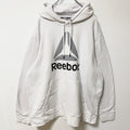 Reebok リーボック　長袖ロゴプリントパーカー　フーディー　オーバーサイズ　白　ホワイト　2XLサイズ　古着