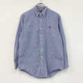 Polo by Ralph Lauren　ポロバイラルフローレン　長袖ボタンダウンシャツ　ギンガムチェック　青　ブルー　Lサイズ メンズ 古着