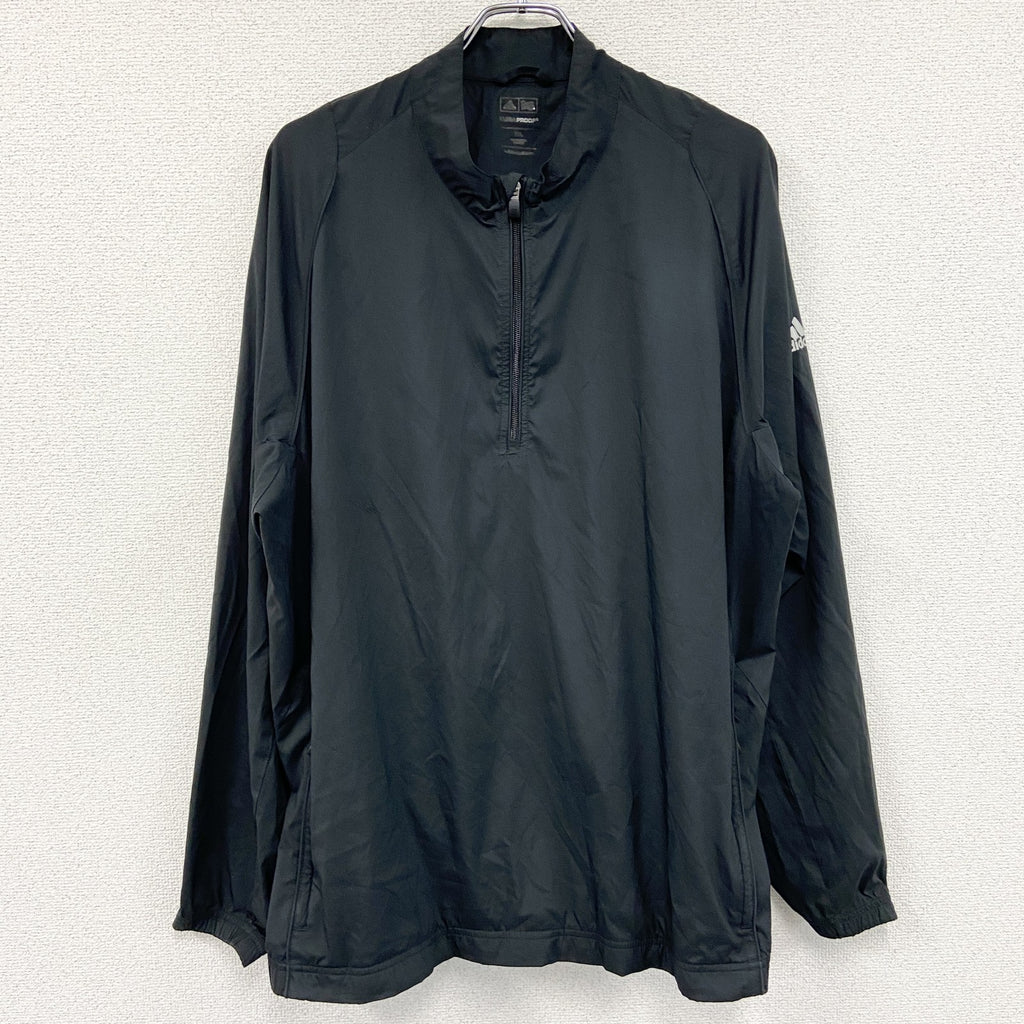 adidas　アディダス　ハーフジッププルオーバー　黒　ブラック　2XLサイズ　古着