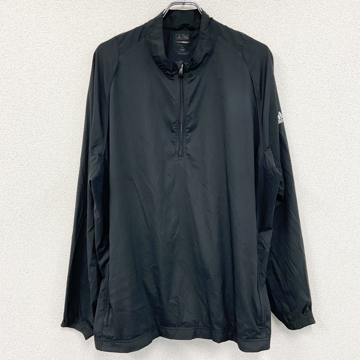 adidas　アディダス　ハーフジッププルオーバー　黒　ブラック　2XLサイズ　古着