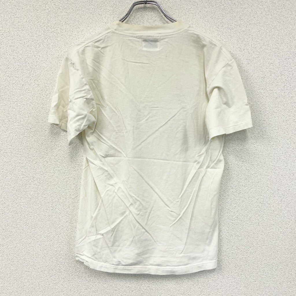 BYE BYE　半袖プリントTシャツ　白　ホワイト　Mサイズ カットソー メンズ コットン 古着