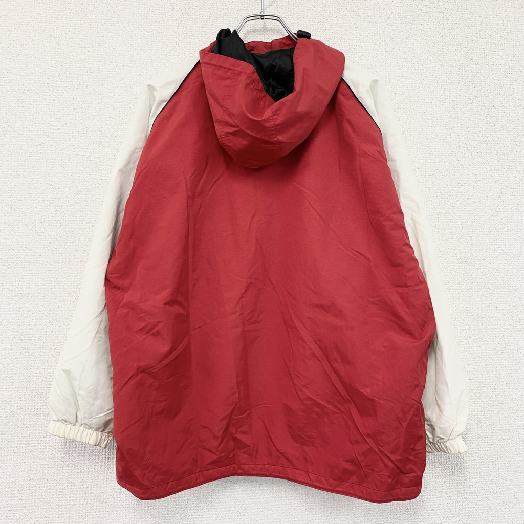 Quiksilver　クイックシルバー　フルジップナイロンジャケット/フーディー　中綿入り　ハの字ポケット　赤　レッド　Mサイズ