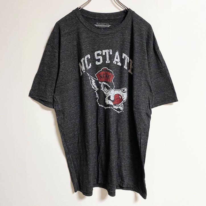 古着 used　Reserve　半袖カレッジプリントTシャツ　NC STATE　ノースカロライナ州立大学　グレー　Lサイズ