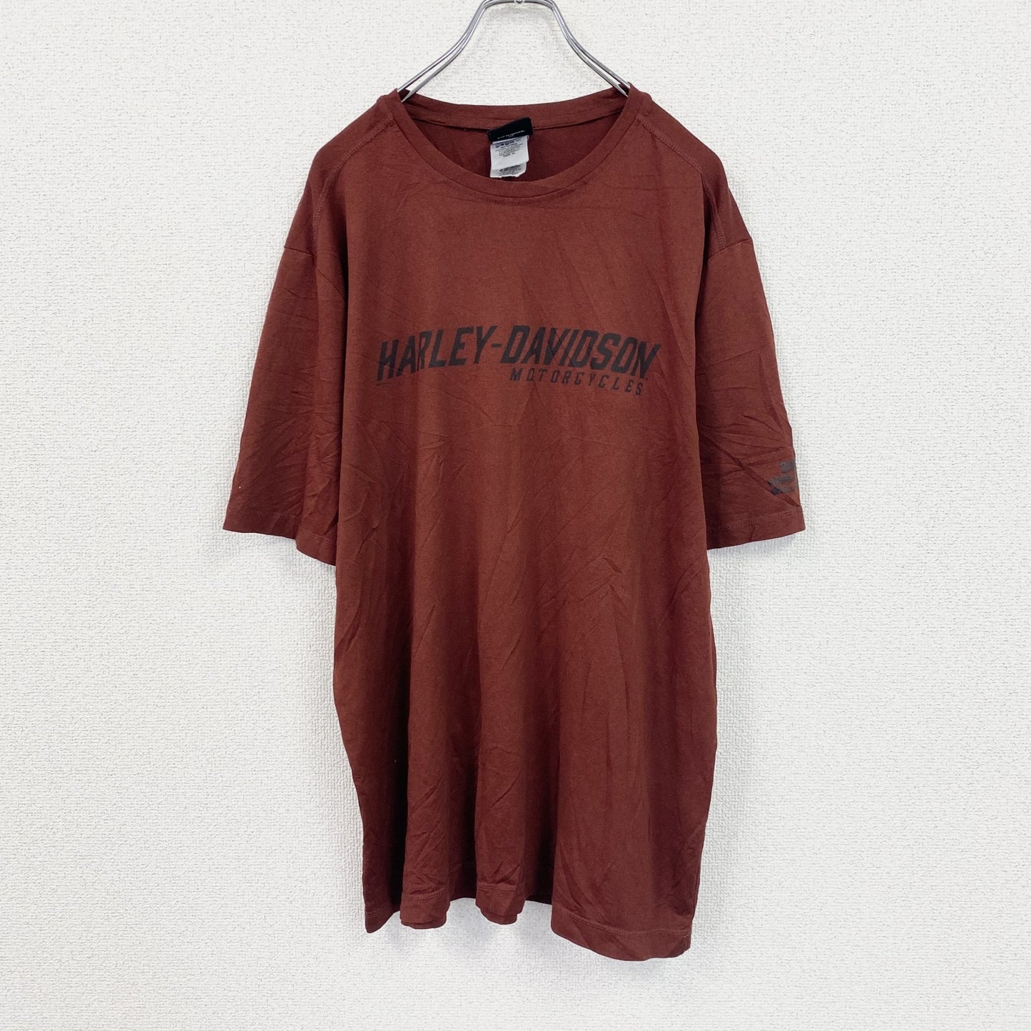 HARLEY DAVIDSON　ハーレーダビッドソン　半袖プリントTシャツ　エンジ　XLサイズ