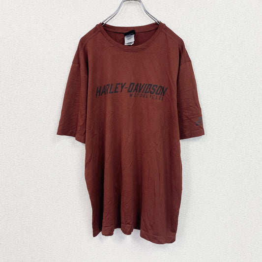 HARLEY DAVIDSON　ハーレーダビッドソン　半袖プリントTシャツ　エンジ　XLサイズ