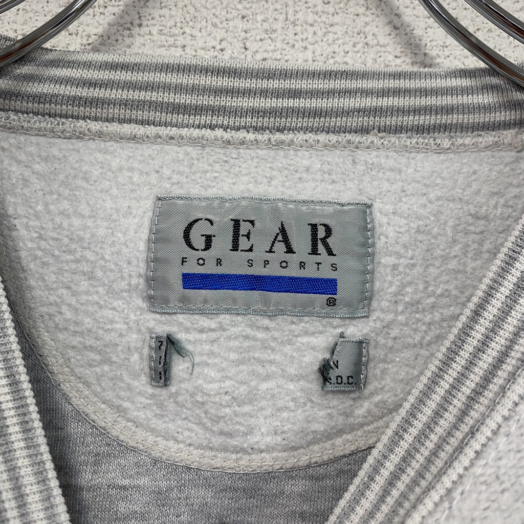 90s　Gear For Sports　スウェット/トレーナー　アーチプリント　前V　リブライン　ヴィンテージ　灰色　グレー