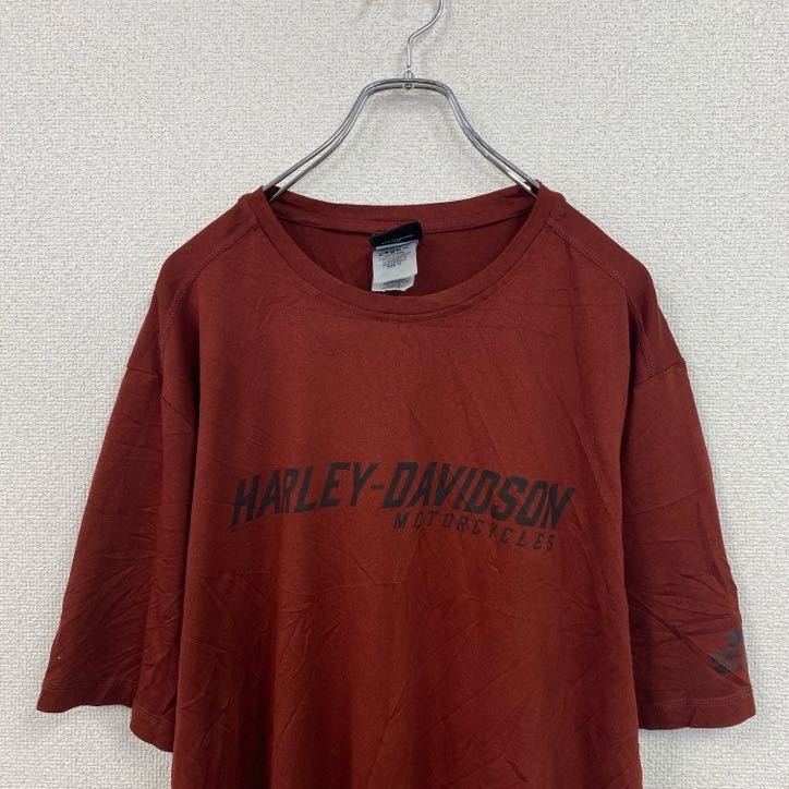 HARLEY DAVIDSON　ハーレーダビッドソン　半袖プリントTシャツ　エンジ　XLサイズ