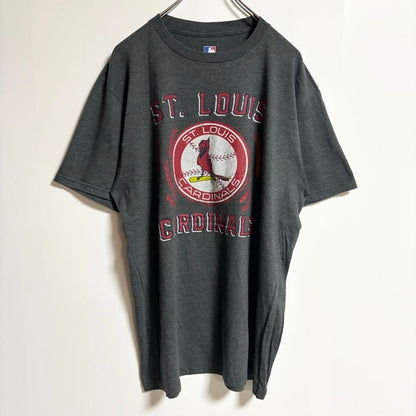 古着 used　MLB　半袖オフィシャルプリントTシャツ　セントルイスカージナルス　野球　ダークグレー　春夏服　Lサイズ