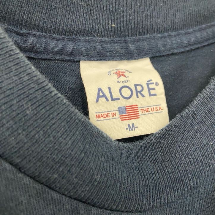 ALORE　半袖プリントTシャツ　シングルステッチ　黒　ブラック　Mサイズ カットソー メンズ コットン 古着