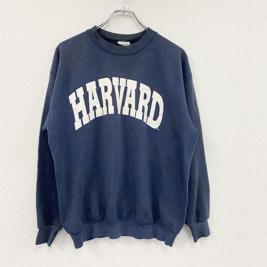 90s　United Sports　スウェット/トレーナー　HARVARD　アーチプリント　紺　ネイビー　Lサイズ ヴィンテージ スウェットトップス メンズ コットン 古着