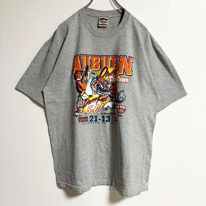 古着 used　REDOAK　半袖オフィシャルプリントTシャツ　アメフト　AUBURN IRON BOWL　グレー　XLサイズ