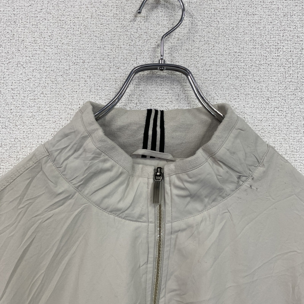 adidas　アディダス　プルオーバージャケット　ハーフジップ　オフホワイト　XLサイズ　古着