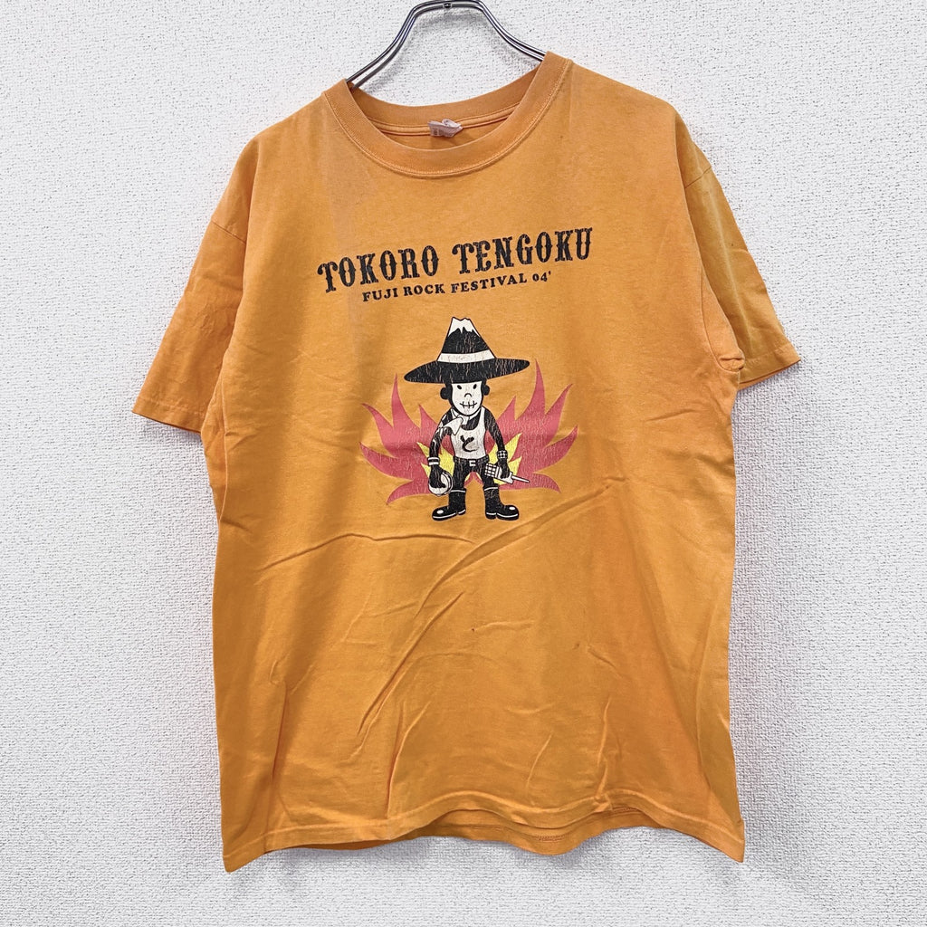00s　anvil　アンヴィル　半袖Tシャツ　フジロックフェスティバル　ヴィンテージ　オレンジ　Lサイズ　古着